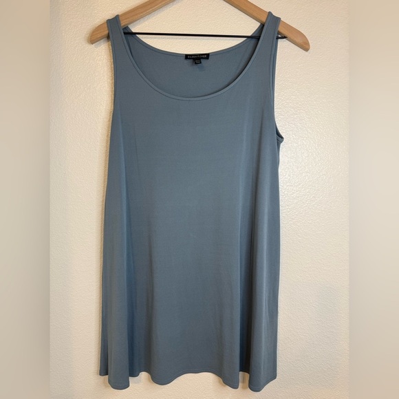 Eileen Fisher Organic Linen Crepe Shimmer Cardigan with Silk Tank Medium - Picture 7 of 14